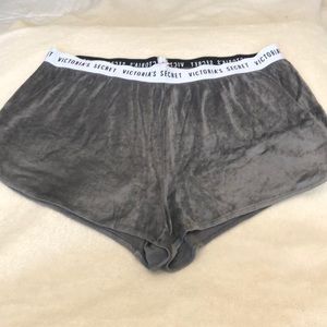Like New Victoria’s Secret Gray Velvet PJ Shorts L